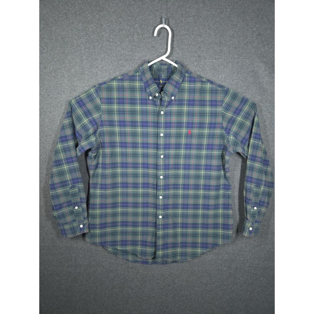 Ralph Lauren Polo Mens XL Custom Fit Tartan Plaid Button Down Shirt Preppy
